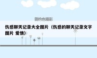 伤感聊天记录大全图片(伤感的聊天记录文字图片 爱情)