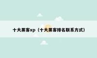 十大黑客xp(十大黑客排名联系方式)