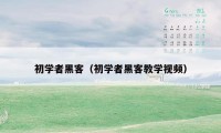 初学者黑客（初学者黑客教学视频）