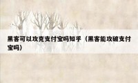 黑客可以攻克支付宝吗知乎（黑客能攻破支付宝吗）
