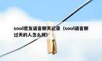 soul密友语音聊天记录(soul语音聊过天的人怎么找)