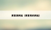 黑客源网站(黑客用的网站)