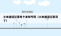 小米通话记录有个未知号码(小米通话记录没了)