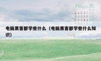 电脑黑客都学些什么（电脑黑客都学些什么知识）