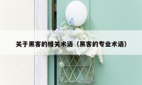 关于黑客的相关术语(黑客的专业术语)