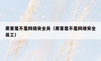 黑客是不是网络安全员（黑客是不是网络安全员工）