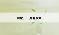 黑客分工(黑客 技术)