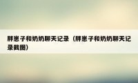 胖崽子和奶奶聊天记录（胖崽子和奶奶聊天记录截图）