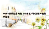 小米4聊天记录恢复（小米怎样恢复删掉的聊天记录）