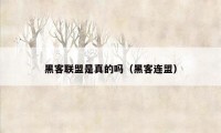 黑客联盟是真的吗（黑客连盟）