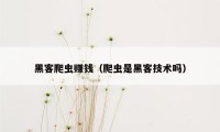 黑客爬虫赚钱(爬虫是黑客技术吗)