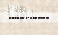 哪里需要黑客（去哪里找黑客技术）