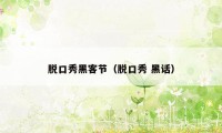 脱口秀黑客节（脱口秀 黑话）