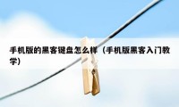 手机版的黑客键盘怎么样(手机版黑客入门教学)