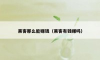 黑客那么能赚钱(黑客有钱赚吗)