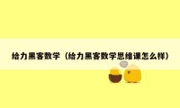 给力黑客数学(给力黑客数学思维课怎么样)