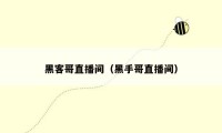 黑客哥直播间(黑手哥直播间)