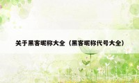 关于黑客昵称大全(黑客昵称代号大全)