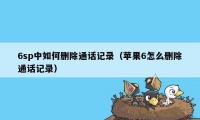 6sp中如何删除通话记录（苹果6怎么删除通话记录）