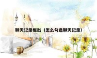 聊天记录框出（怎么勾选聊天记录）