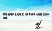 黑客病毒的危险程度(黑客病毒的危险程度有哪些)