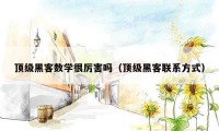 顶级黑客数学很厉害吗(顶级黑客联系方式)