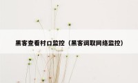 黑客查看村口监控(黑客调取网络监控)