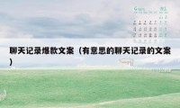 聊天记录爆款文案（有意思的聊天记录的文案）
