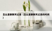 怎么查删聊天记录（怎么查删聊天记录的时间）