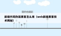 前端代码伪装黑客怎么用（web前端黑客技术揭秘）