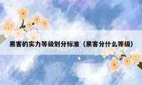 黑客的实力等级划分标准（黑客分什么等级）
