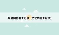 勾起回忆聊天记录（忆忆的聊天记录）