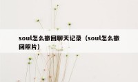 soul怎么撤回聊天记录(soul怎么撤回照片)