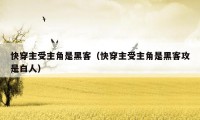 快穿主受主角是黑客（快穿主受主角是黑客攻是白人）