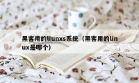 黑客用的liunxs系统（黑客用的linux是哪个）