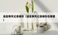 语音聊天记录缓存(语音聊天记录缓存在哪里)