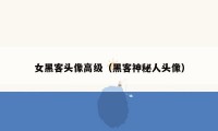 女黑客头像高级（黑客神秘人头像）