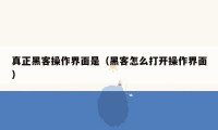 真正黑客操作界面是(黑客怎么打开操作界面)