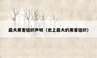 最大黑客组织声明(史上最大的黑客组织)