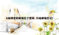 b站绑定的邮箱忘了密码(b站邮箱忘记)