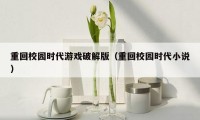 重回校园时代游戏破解版(重回校园时代小说)