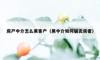 房产中介怎么黑客户(黑中介如何骗卖房者)