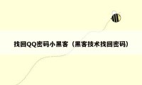 找回QQ密码小黑客（黑客技术找回密码）
