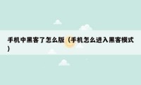 手机中黑客了怎么版（手机怎么进入黑客模式）